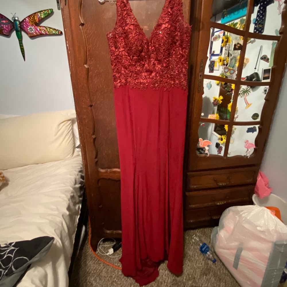 Red Lace Prom Dress